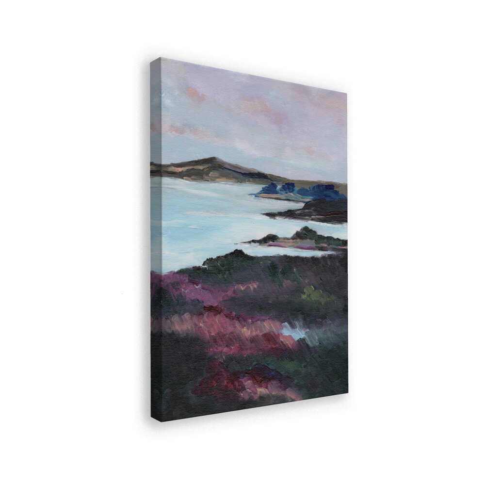 "Purple Coastline Serenity" by Nikita Jariwala — Coastal Wall Art