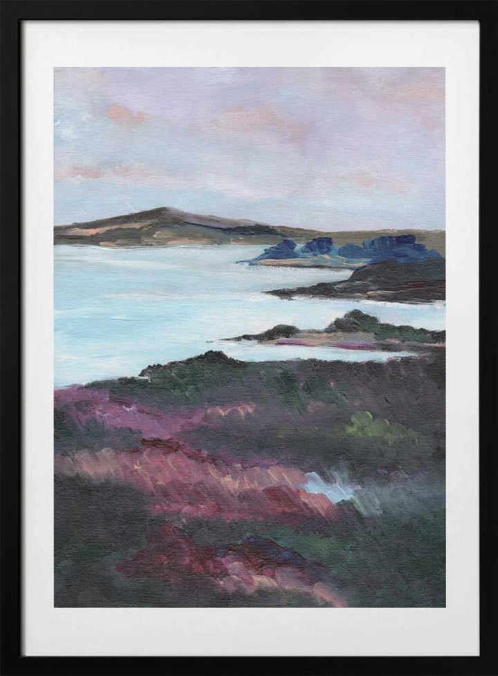 "Purple Coastline Serenity" by Nikita Jariwala — Coastal Wall Art