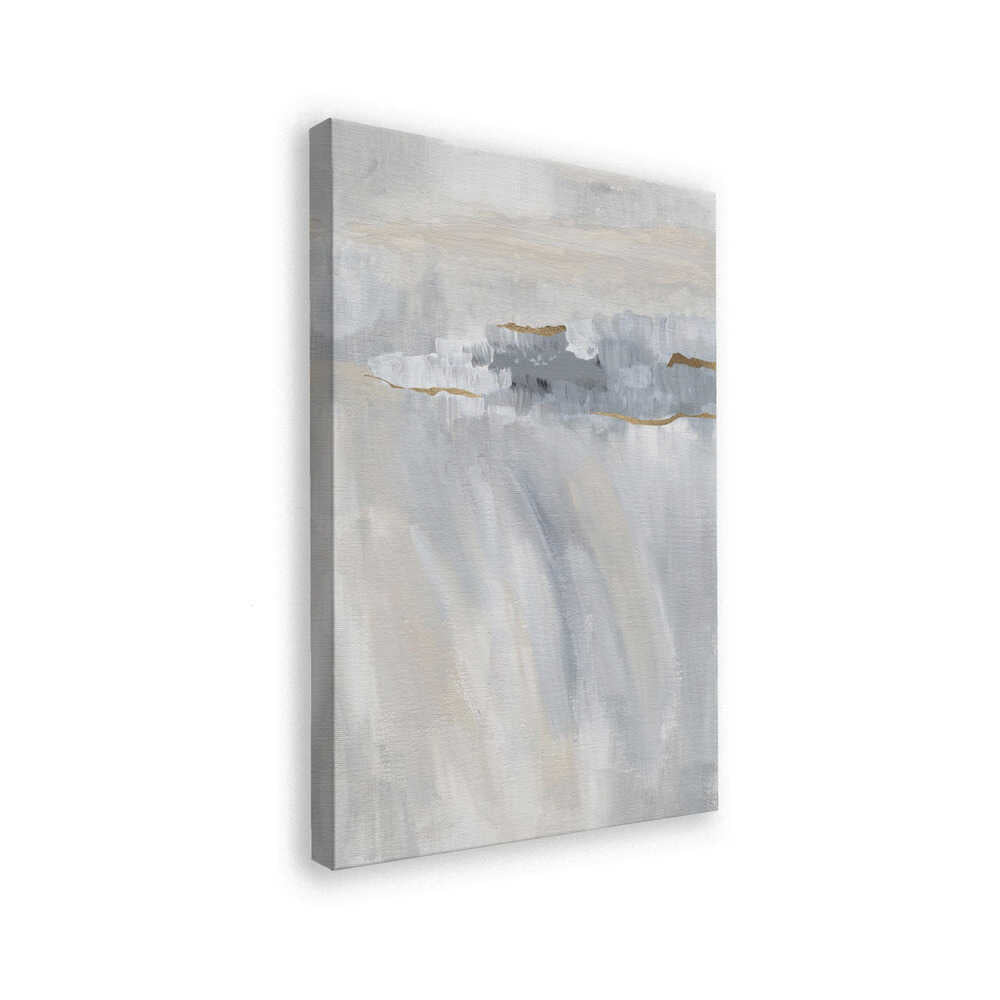"Abstract Grey Gold Horizon" by Nikita Jariwala — Abstract Wall Art