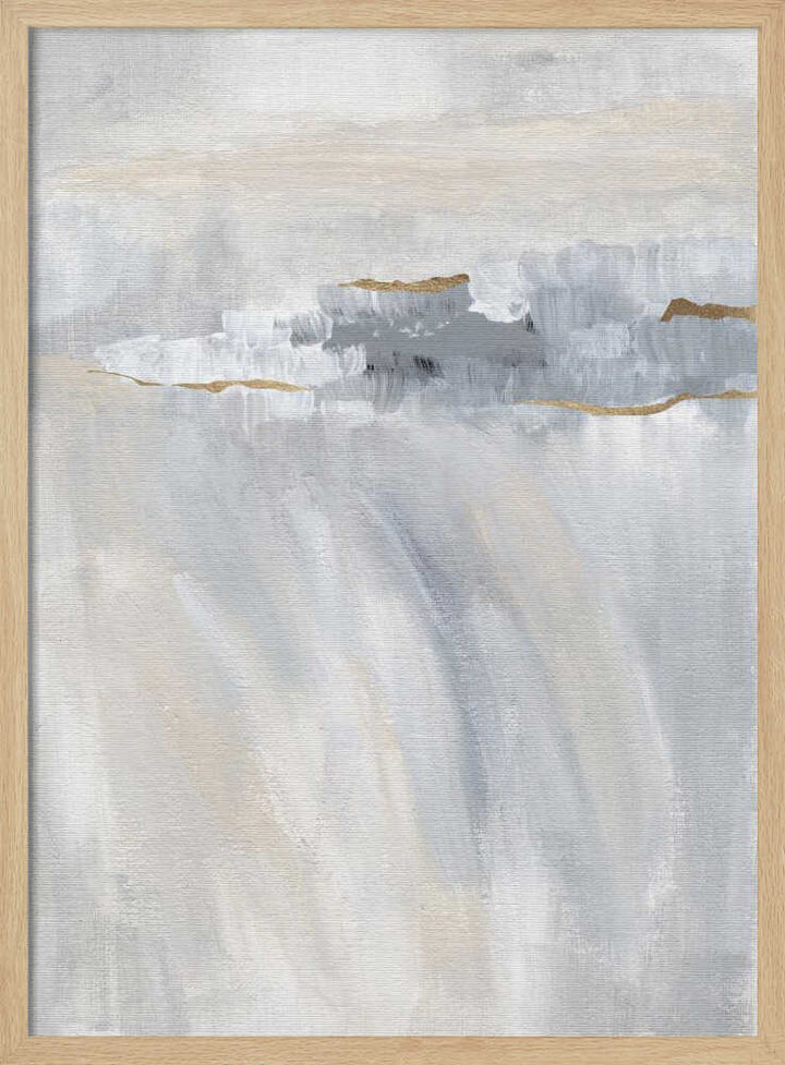 "Abstract Grey Gold Horizon" by Nikita Jariwala — Abstract Wall Art
