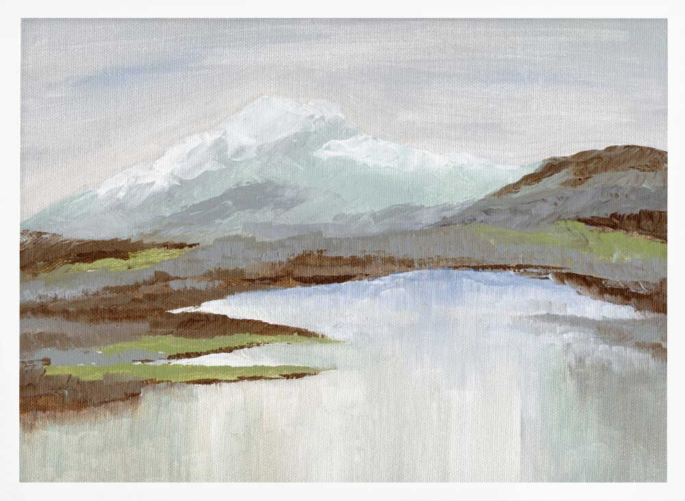 "Serene Mountain Lake" by Nikita Jariwala — Landscape Wall Art
