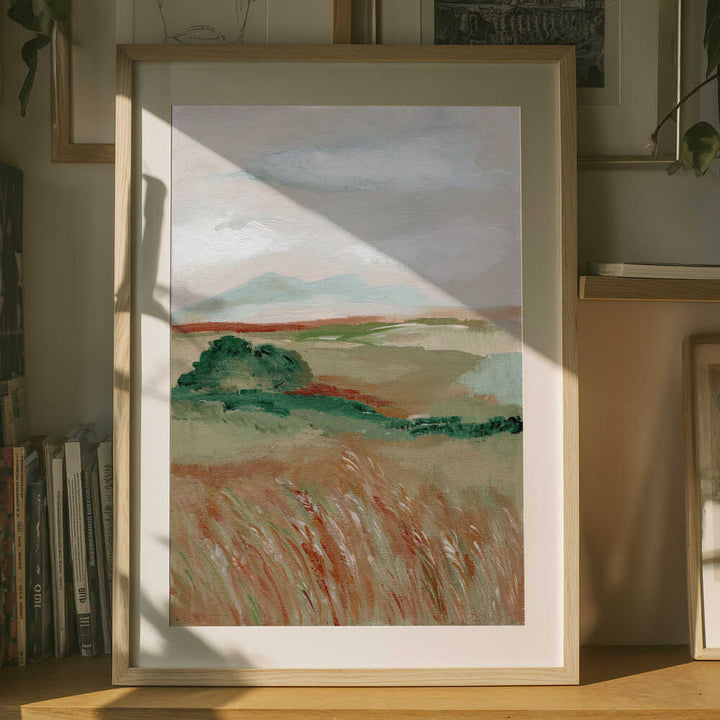 "Serene Mountain Field" by Nikita Jariwala — Landscape Wall Art