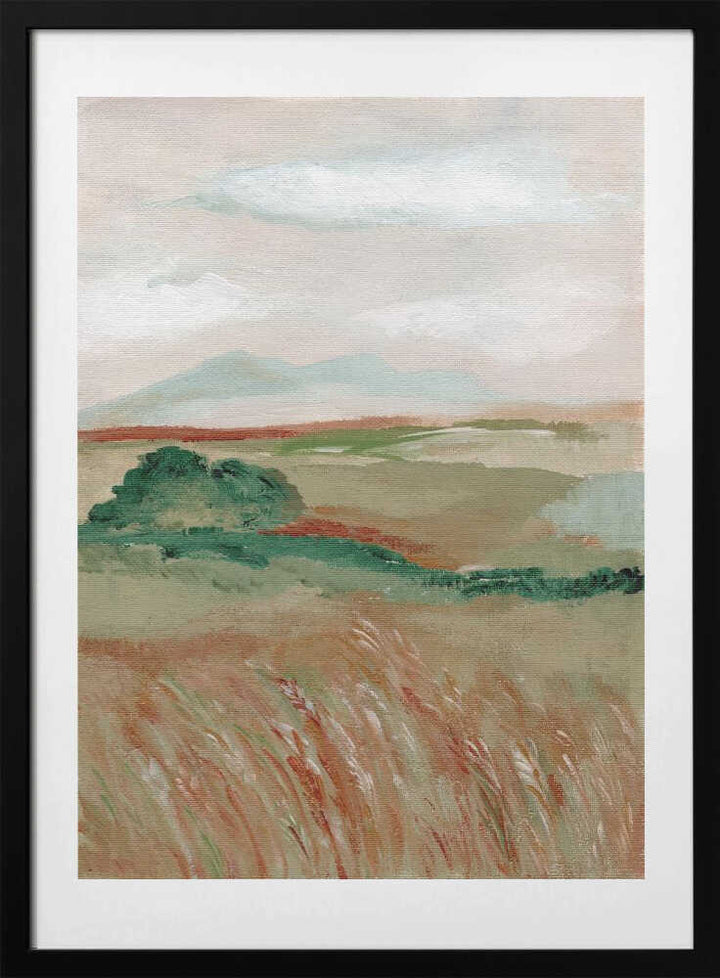 "Serene Mountain Field" by Nikita Jariwala — Landscape Wall Art