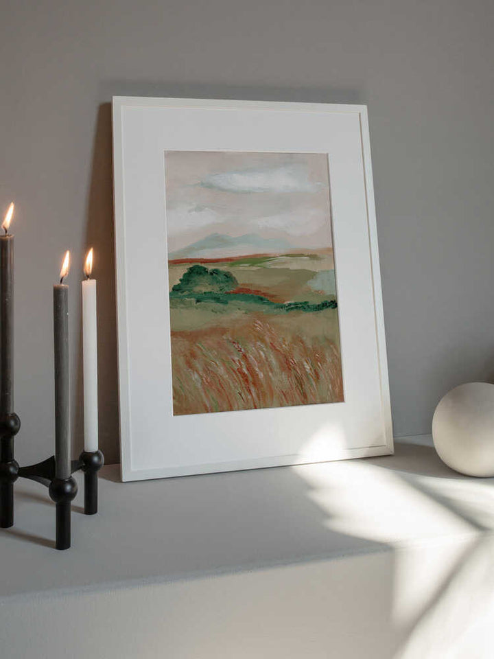 "Serene Mountain Field" by Nikita Jariwala — Landscape Wall Art