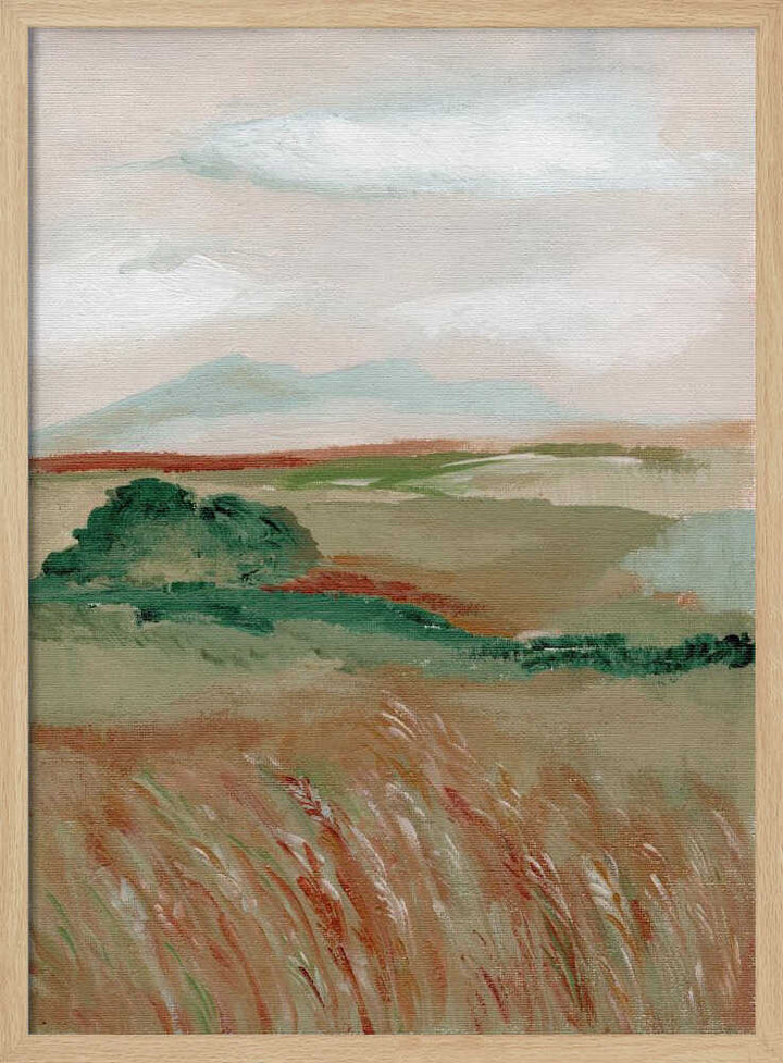 "Serene Mountain Field" by Nikita Jariwala — Landscape Wall Art