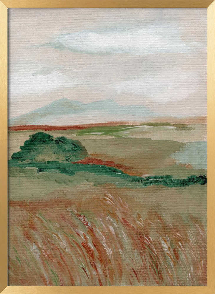 "Serene Mountain Field" by Nikita Jariwala — Landscape Wall Art