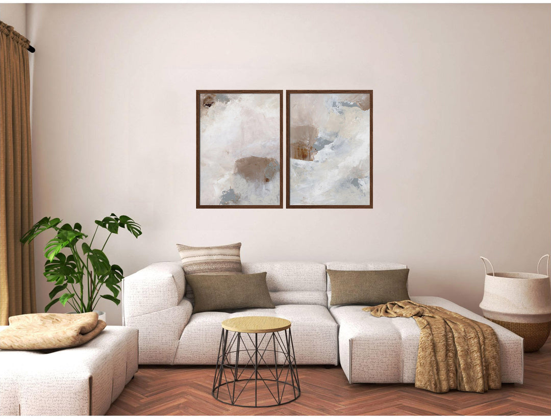 "Years Gone By" Set of Two Framed Textured Wall Art