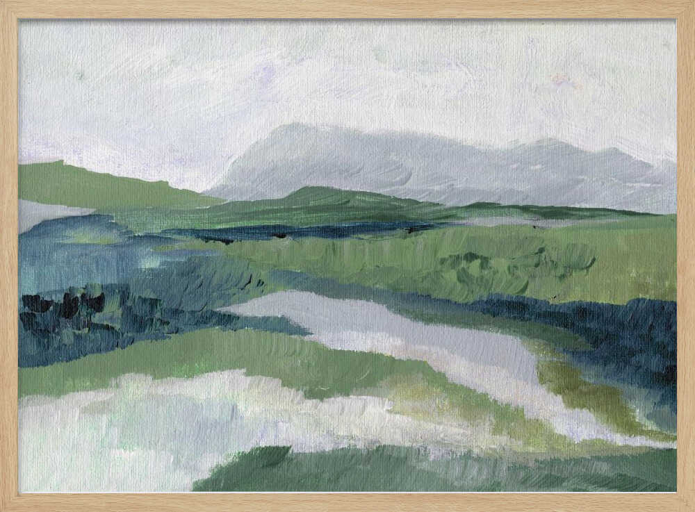 "Misty Green Landscape" by Nikita Jariwala — Landscape Wall Art