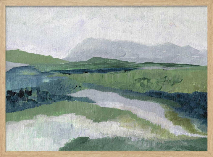 "Misty Green Landscape" by Nikita Jariwala — Landscape Wall Art
