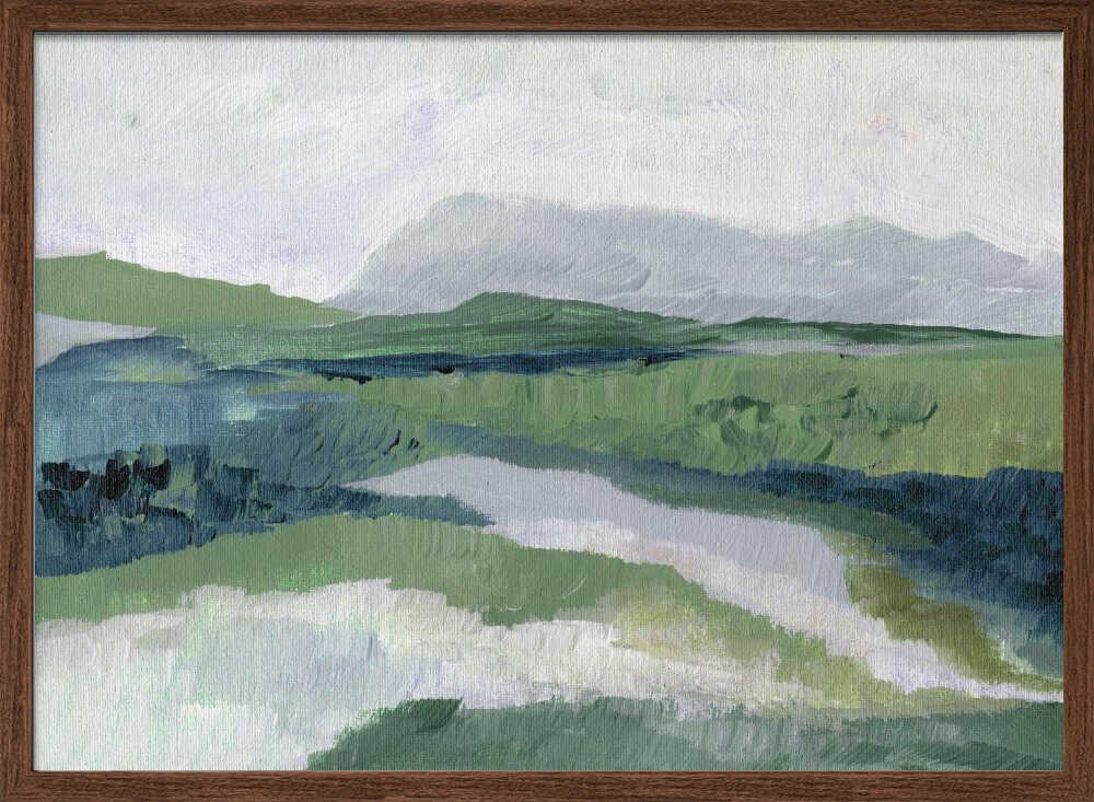 "Misty Green Landscape" by Nikita Jariwala — Landscape Wall Art