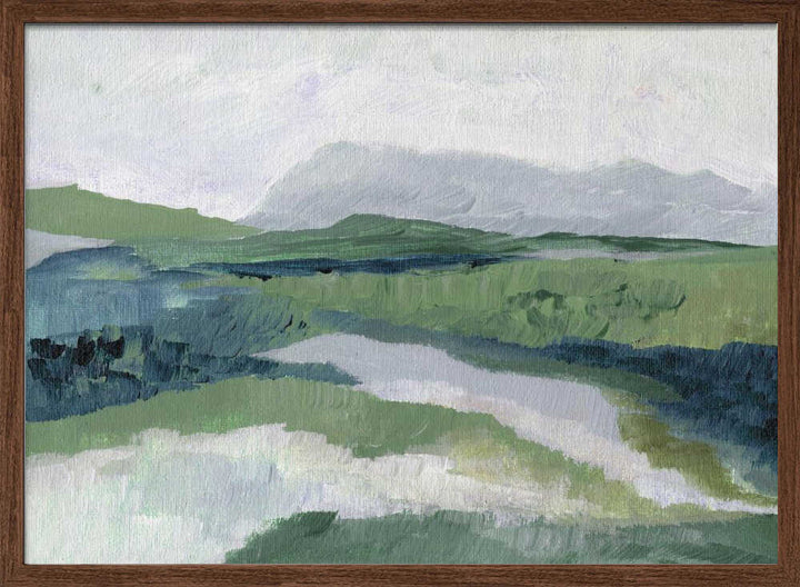 "Misty Green Landscape" by Nikita Jariwala — Landscape Wall Art