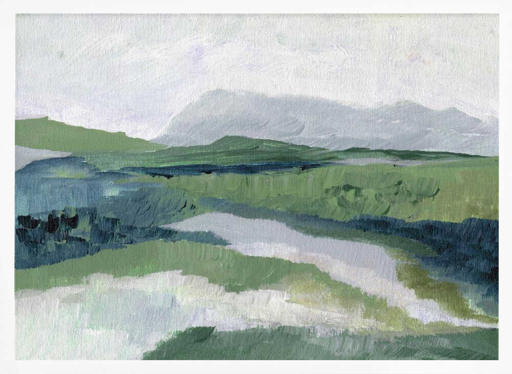 "Misty Green Landscape" by Nikita Jariwala — Landscape Wall Art