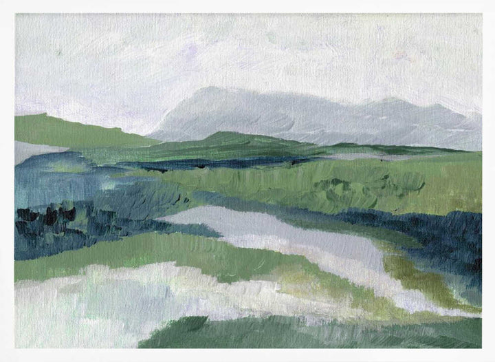"Misty Green Landscape" by Nikita Jariwala — Landscape Wall Art