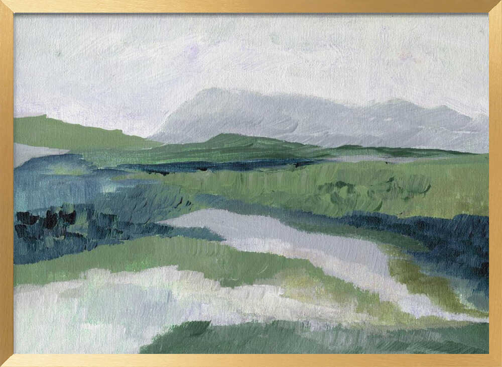 "Misty Green Landscape" by Nikita Jariwala — Landscape Wall Art