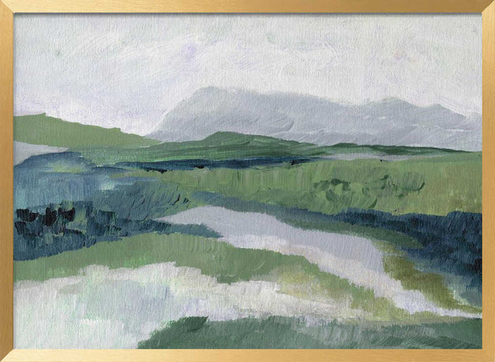 "Misty Green Landscape" by Nikita Jariwala — Landscape Wall Art