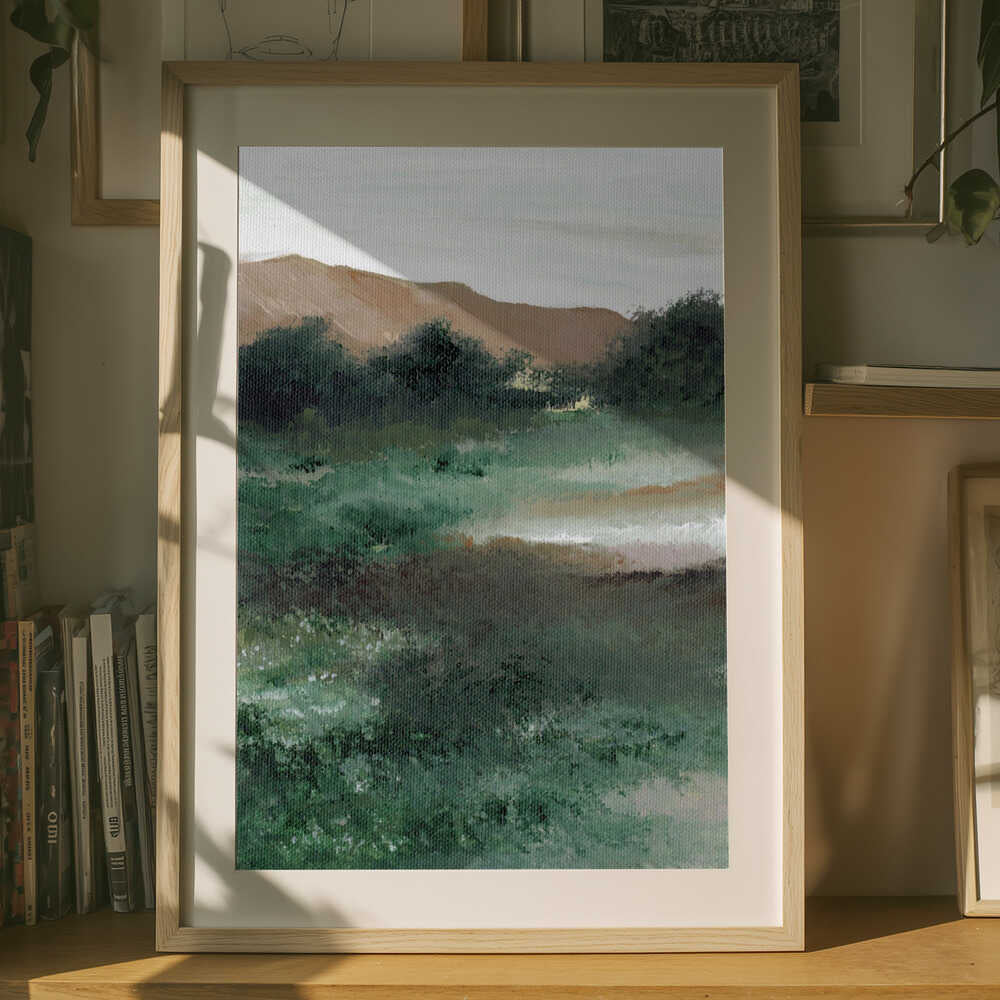 "Misty Mountain Landscape" by Nikita Jariwala — Landscape Wall Art