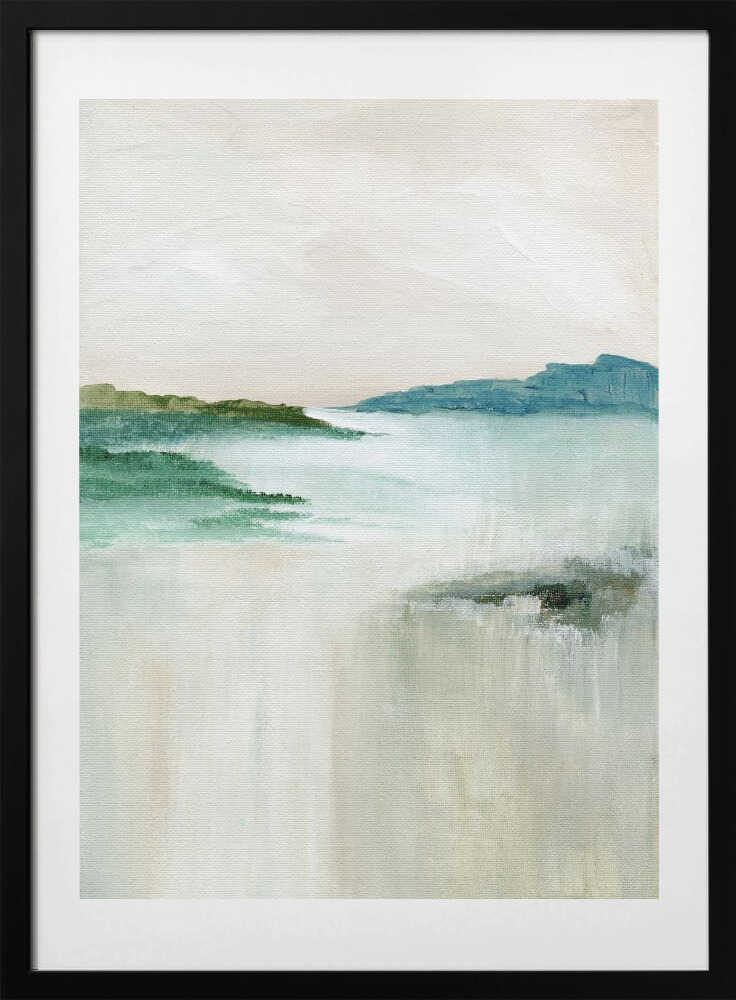 "Misty Coastal Abstract" by Nikita Jariwala — Coastal Wall Art