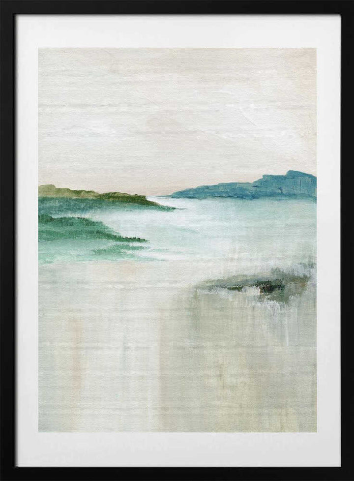 "Misty Coastal Abstract" by Nikita Jariwala — Coastal Wall Art
