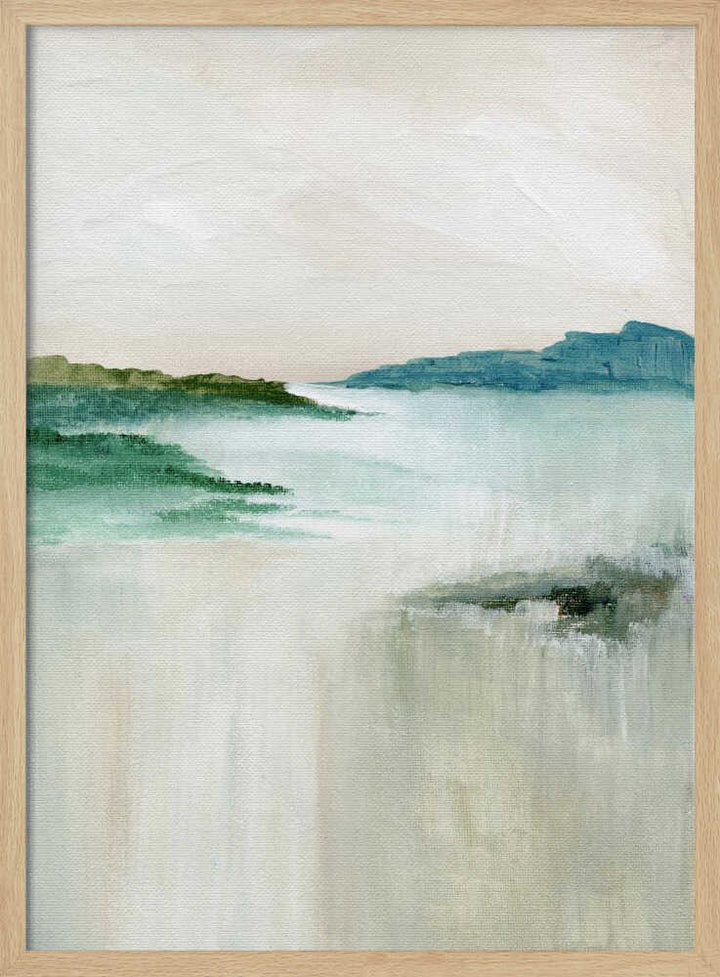 "Misty Coastal Abstract" by Nikita Jariwala — Coastal Wall Art