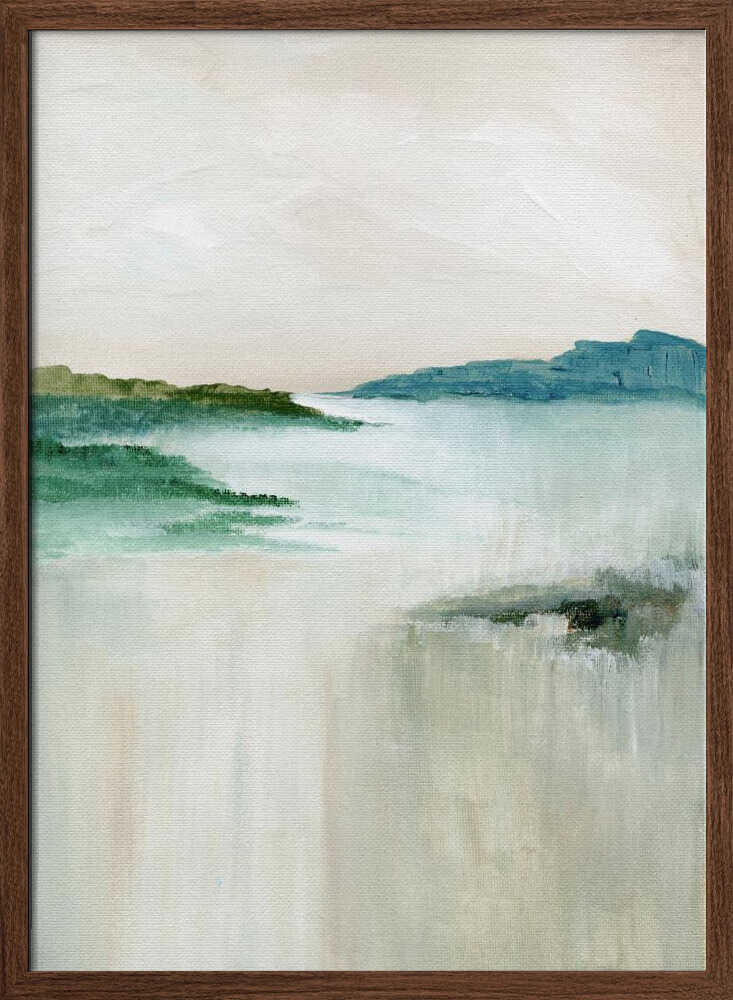 "Misty Coastal Abstract" by Nikita Jariwala — Coastal Wall Art