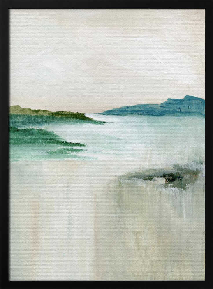 "Misty Coastal Abstract" by Nikita Jariwala — Coastal Wall Art