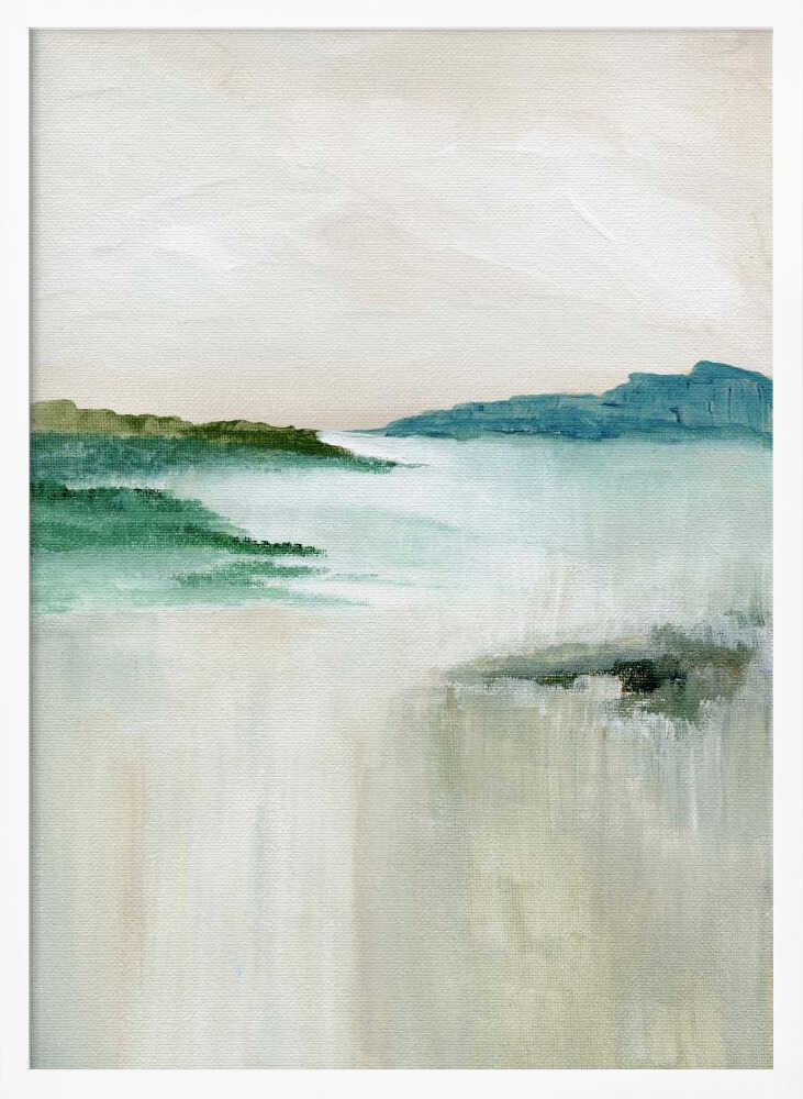 "Misty Coastal Abstract" by Nikita Jariwala — Coastal Wall Art