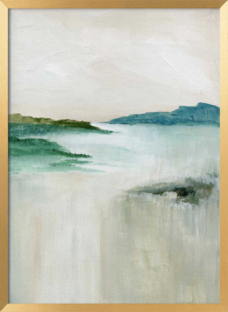"Misty Coastal Abstract" by Nikita Jariwala — Coastal Wall Art