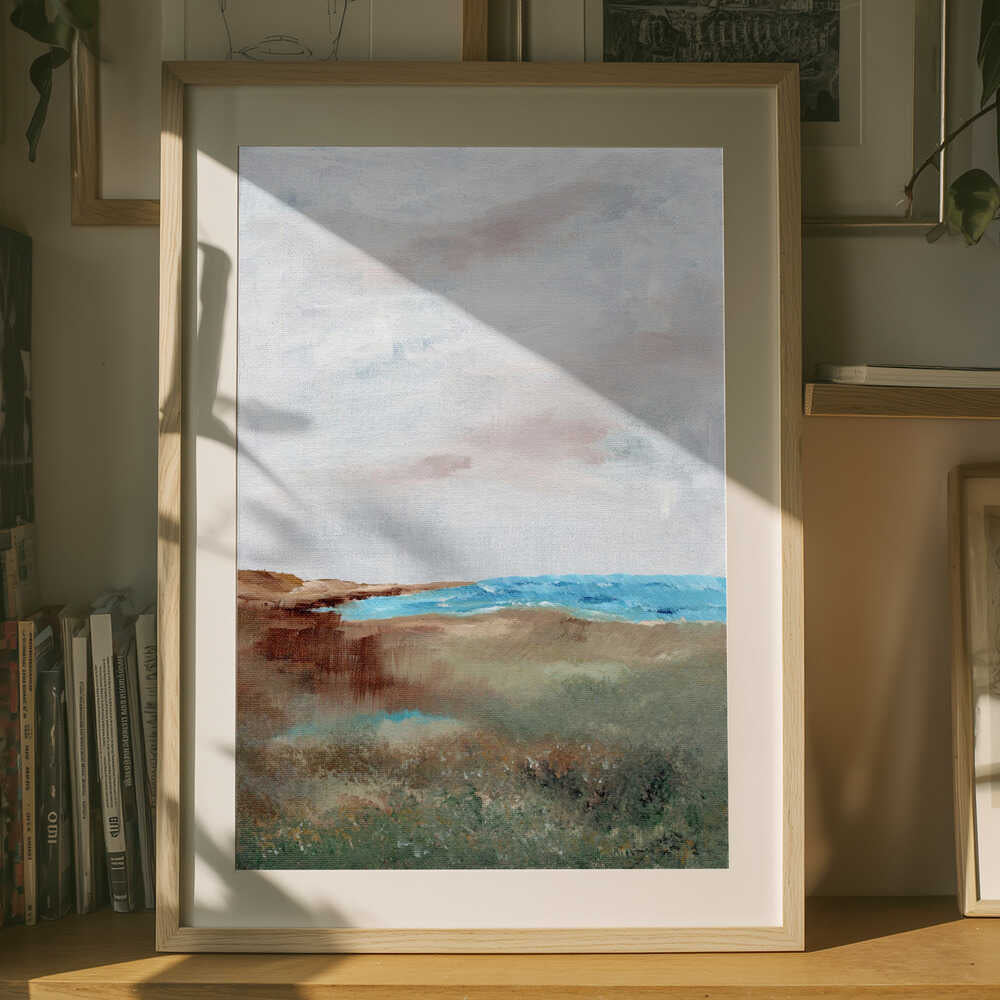 "Serene Beach Landscape" by Nikita Jariwala — Coastal Wall Art