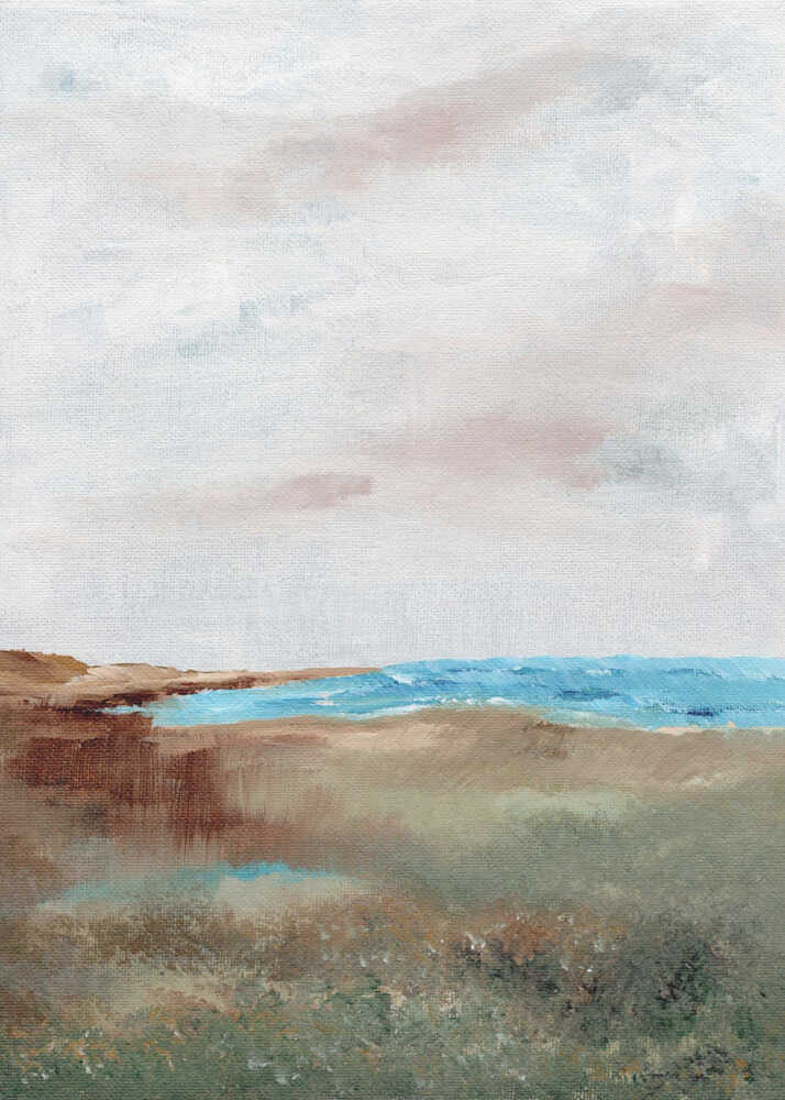 "Serene Beach Landscape" by Nikita Jariwala — Coastal Wall Art
