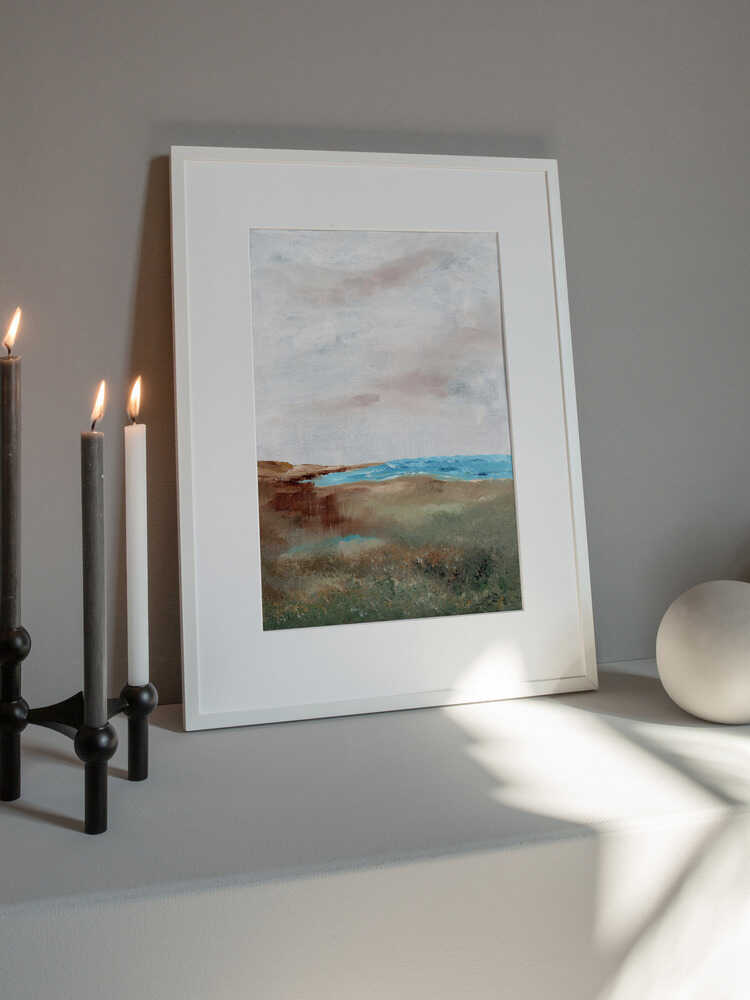 "Serene Beach Landscape" by Nikita Jariwala — Coastal Wall Art