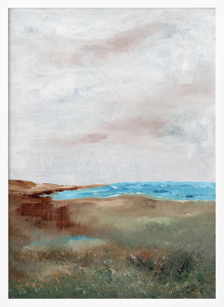"Serene Beach Landscape" by Nikita Jariwala — Coastal Wall Art