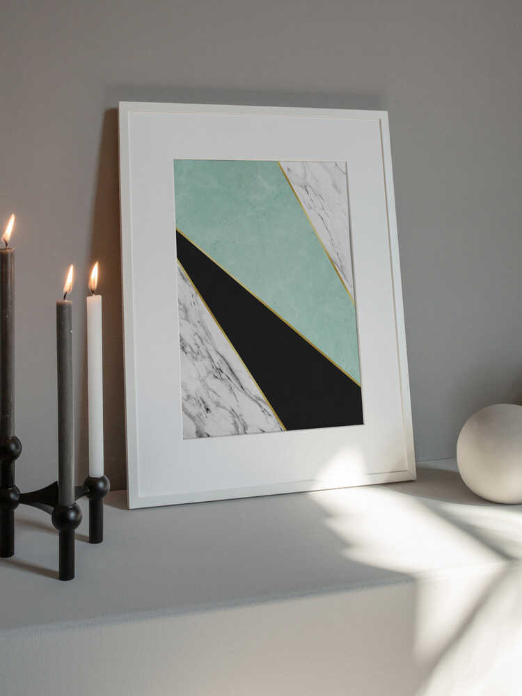 Geometric Marble Gold Design
