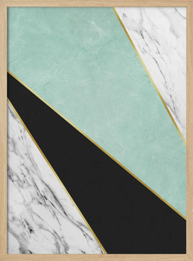 Geometric Marble Gold Design
