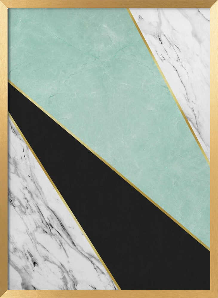 Geometric Marble Gold Design