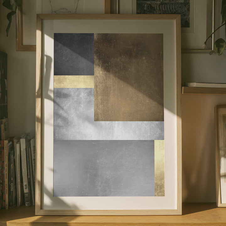 Metallic Gold Silver Abstract