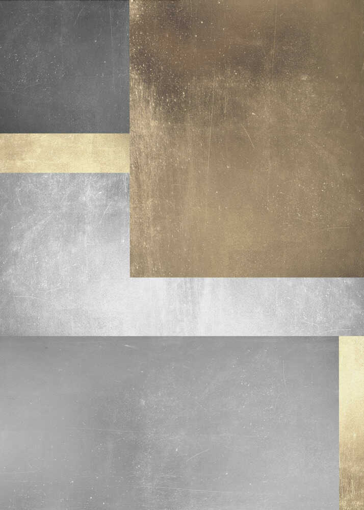 Metallic Gold Silver Abstract