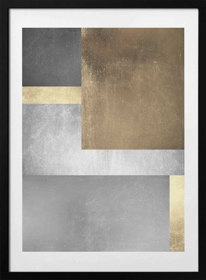 Metallic Gold Silver Abstract