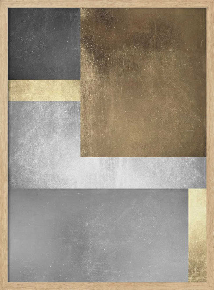 Metallic Gold Silver Abstract