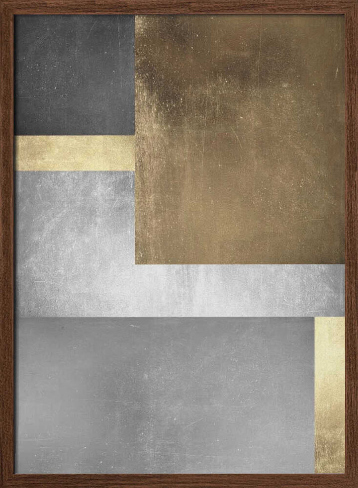 Metallic Gold Silver Abstract