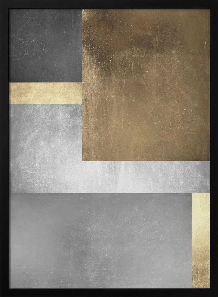 Metallic Gold Silver Abstract