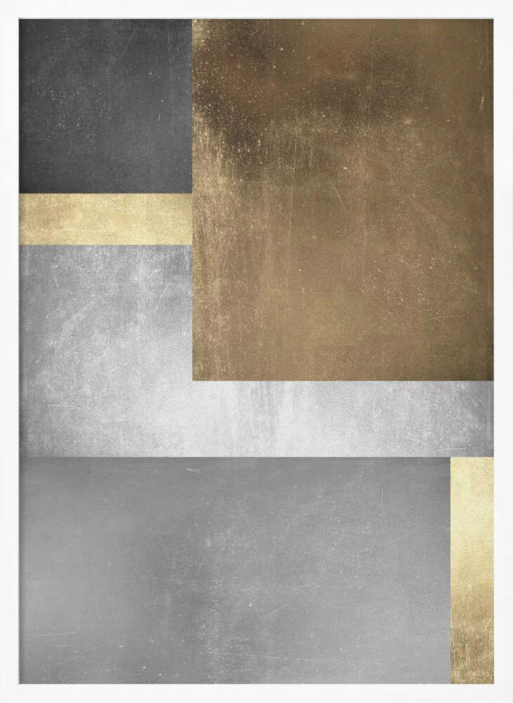 Metallic Gold Silver Abstract