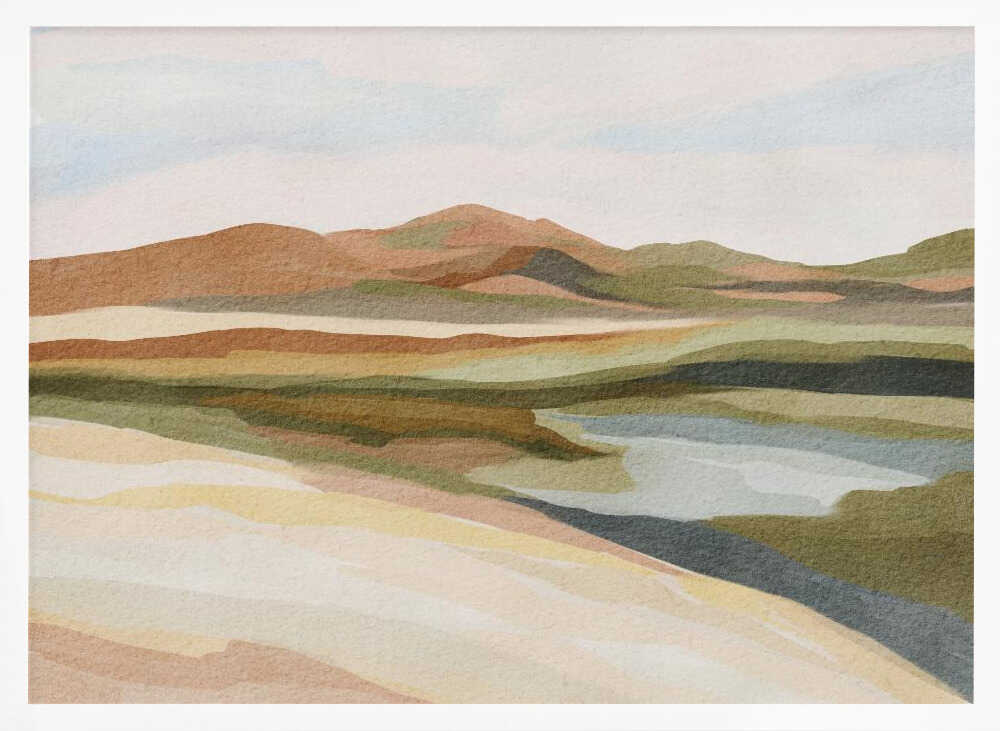 "Calm Watercolor Landscape" by Nikita Jariwala — Landscape Wall Art