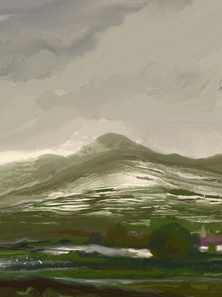 "Misty Green Mountain Valley" by Josie George — Landscape Wall Art