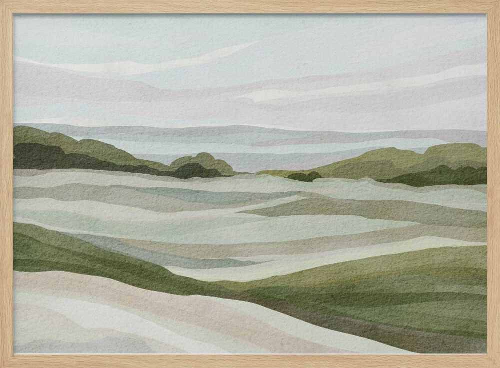 "Rolling Pastel Landscape" by Nikita Jariwala — Landscape Wall Art