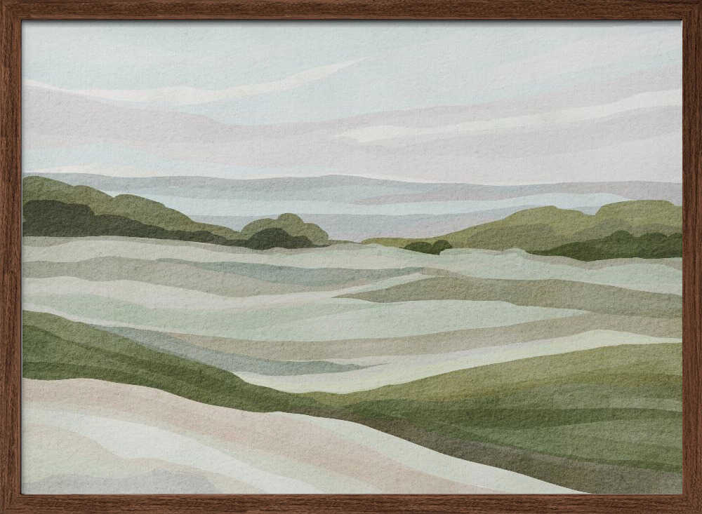 "Rolling Pastel Landscape" by Nikita Jariwala — Landscape Wall Art