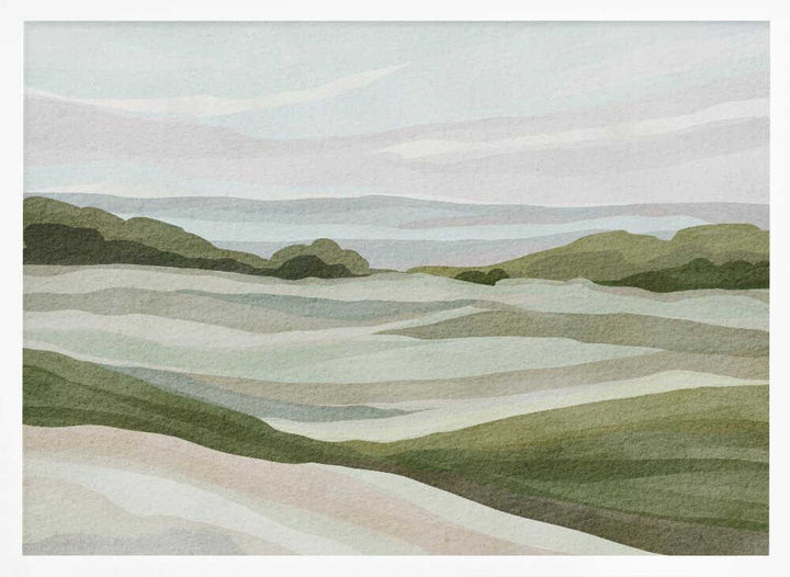 "Rolling Pastel Landscape" by Nikita Jariwala — Landscape Wall Art