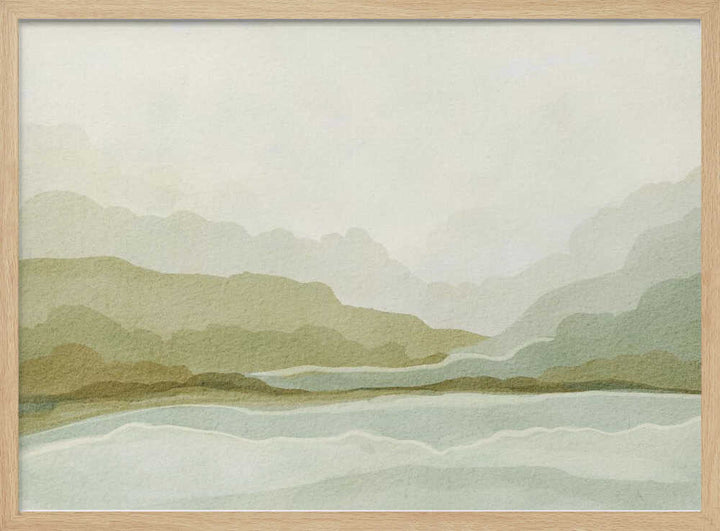 "Watercolor Mountain Valley" by Nikita Jariwala — Landscape Wall Art