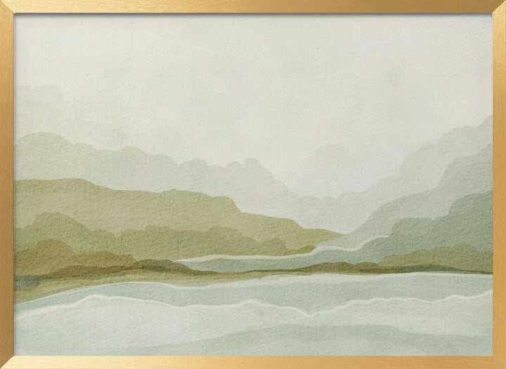 "Watercolor Mountain Valley" by Nikita Jariwala — Landscape Wall Art