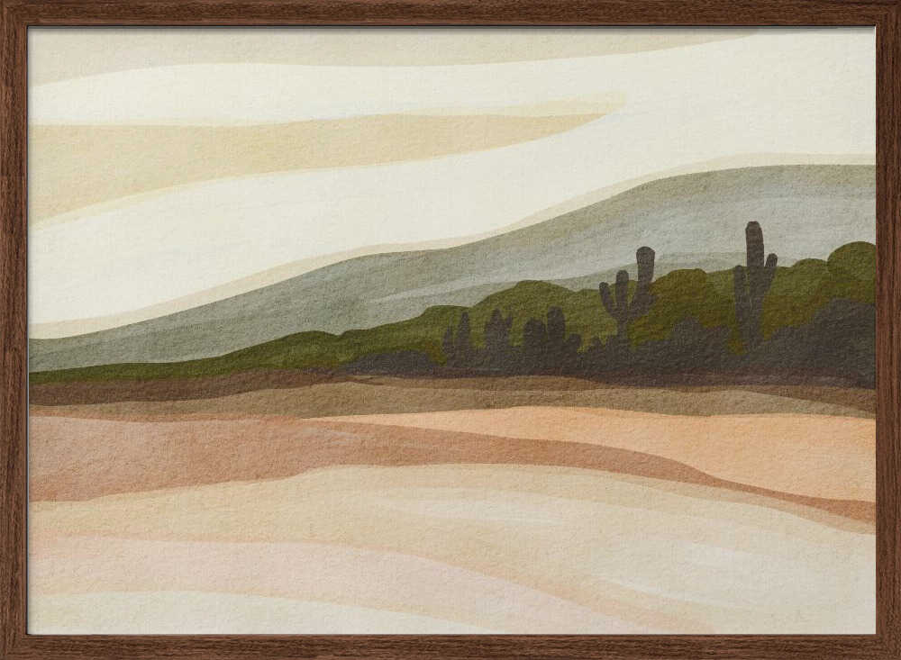 "Saguaro Desert Hills" by Nikita Jariwala — Landscape Wall Art