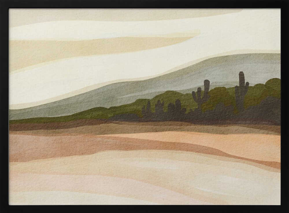 "Saguaro Desert Hills" by Nikita Jariwala — Landscape Wall Art